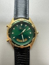 Seiko quartz analog digital green/gold men  s wristwatch H801-6098