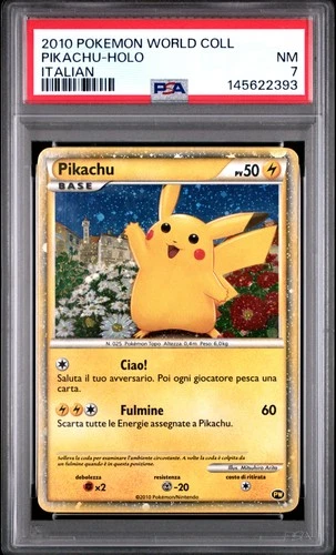 2010 POKEMON WORLD COLLECTION ITALIAN PIKACHU-HOLO PSA 7