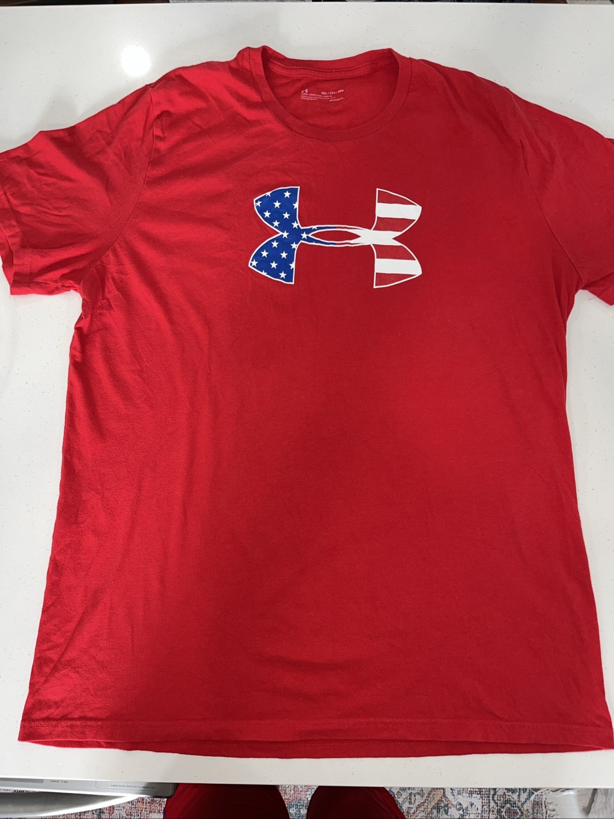 Men’s 2XL Under Armour Freedom Flag T-Shirt, Cotton, Crew Neck, Short Sleeve