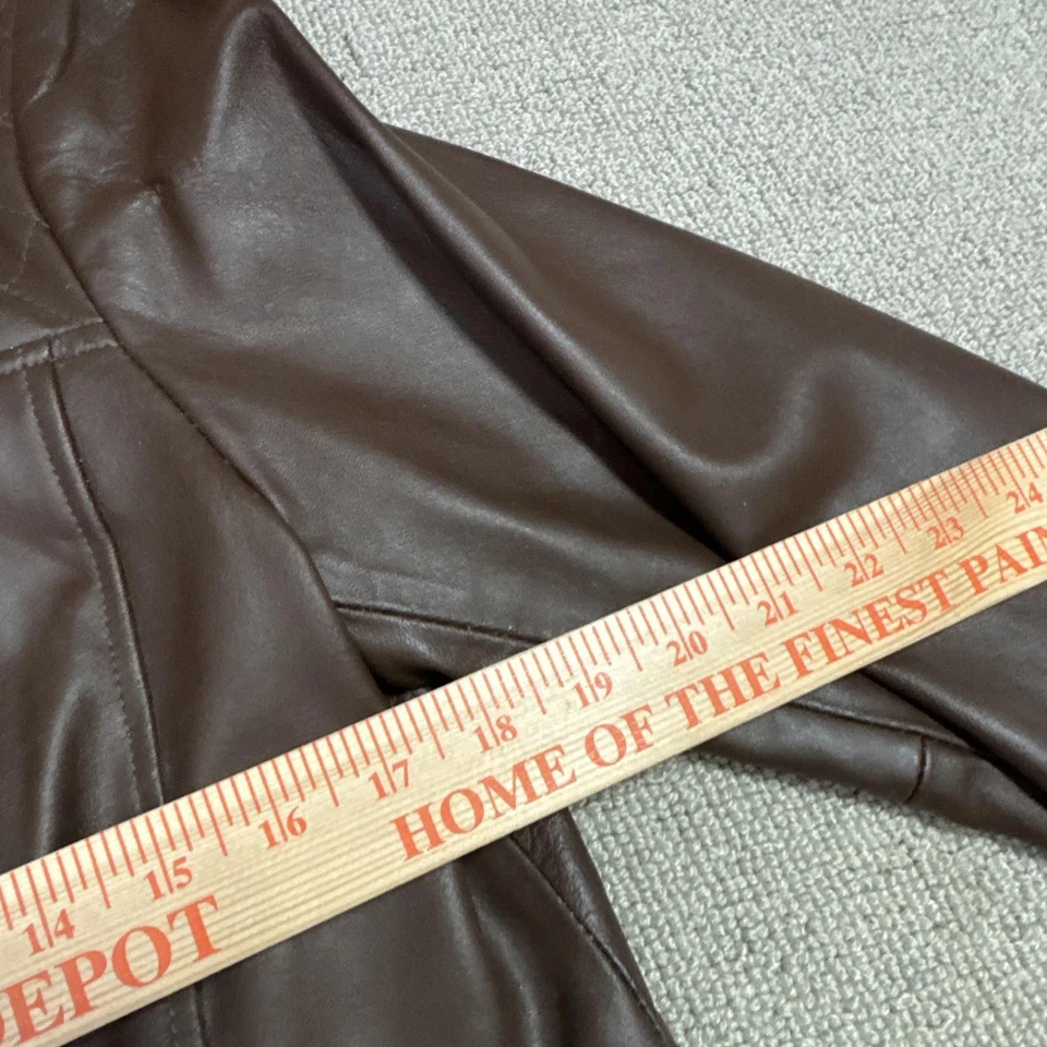 Denim & Co. Jacket Brown Leather Long Sleeve Full Zip Women’s Size Medium - Image 4 of 4