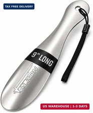 FALKON 9" Metal Shoe Horn - Heavy-Duty Stainless Steel Shoehorn for Men  Women,