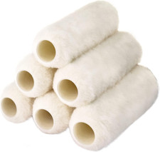 6Pcs Paint Roller Covers 9 Inch X 3/4" Nap, High Capacity Lambswool Roller Cover