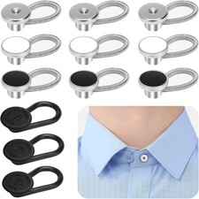 KUNTAERY 12 PCS Shirt Collar Button Extenders, Comfortable Neck Button Extender