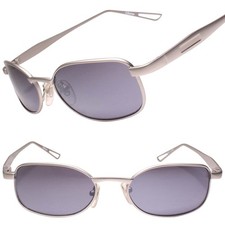 Indie Genuine Vintage 90s Fashion Rectangle Sunglasses Silver Frame