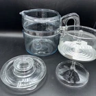 Vintage Pyrex Flameware Glass Percolator 6 Cup Glass Coffee Pot 7756 Blue Tint
