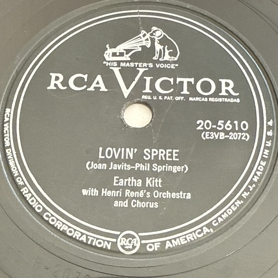 1953 R&B Eartha Kitt 78 rpm RCA VICTOR Somebody Bad Stole De Wedding Bell EX - Image 4 of 4