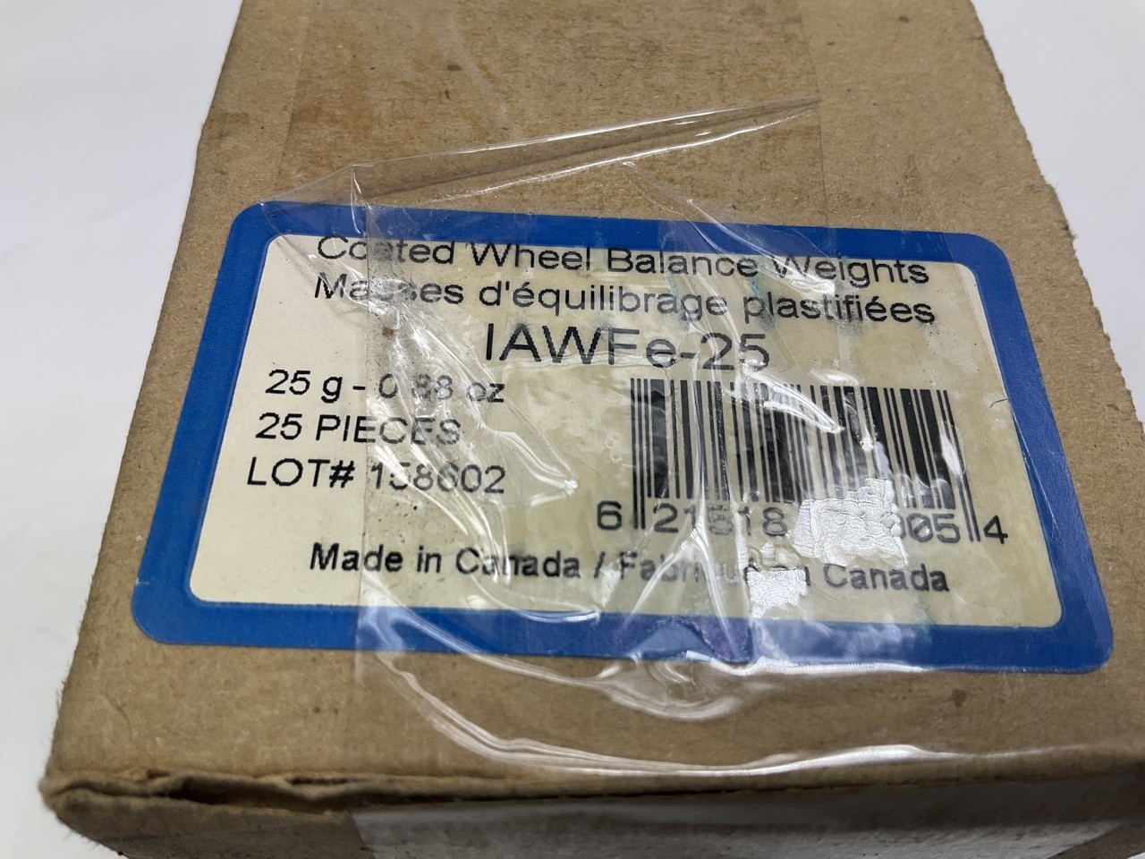 Plombco IAWFE-25 Wheel Balancing Weights 0.88 Oz Each - Box Of 25