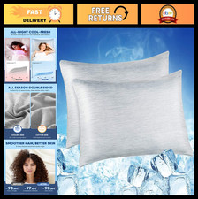 Cooling Pillow Cases for Hot Sleepers - Double-Sided, Hair Skin Friendly, 20x2