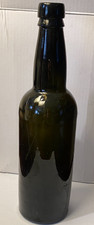Handblown Turn Mold, Dark Green Whiskey Bottl...