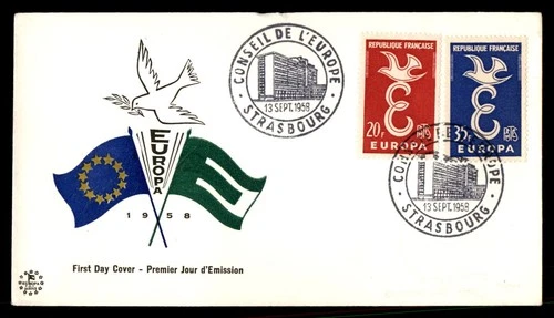 Mayfairstamps France FDC 1958 Bird Europa Conseil de L Europe First Day Cover aa