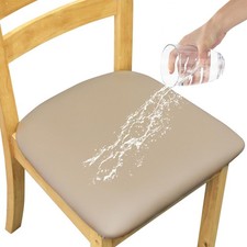Waterproof PU Leather Chair Seat Covers Removable Set of 4