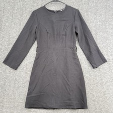 Zara Sheath Dress Womens S Black 3/4 Sleeve Stretch Short Workwear Career Office