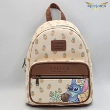 Loungefly Disney Lilo & Stitch Pineapple Brown Mini Backpack Bag New