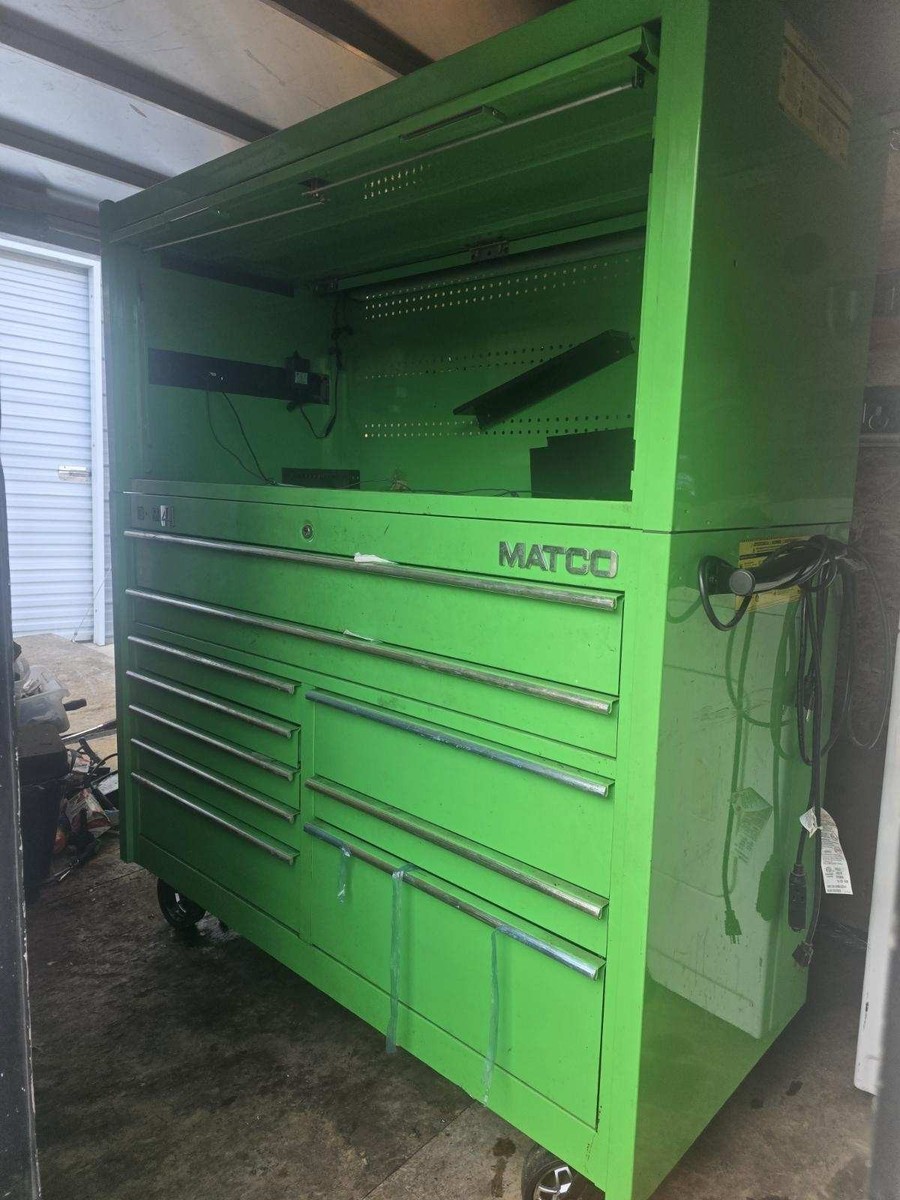 Matco 2 bay, Tool box w/hutch,Used,Green, hutch | eBay