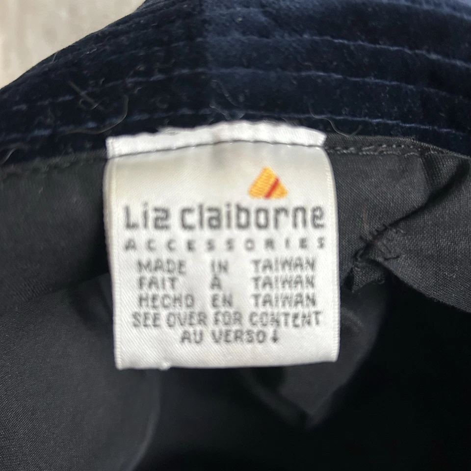 Sombrero de terciopelo de felpa azul profundo Liz Claiborne para mujer Foto 3 de 4