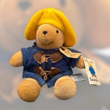 Eden Paddington Bear Plush Yellow Hat 7 Stuffed Animal Toy Blue Jacket. NWT