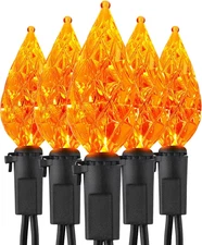 Halloween Orange Lights, 19.68Ft 60 LED Orange String Lights Connectable, 120V U