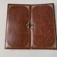 Vintage Brown Leather Photo Album Scrapbook Binder with Clasp