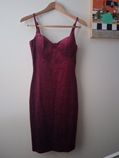 Windsor Lady In Velvet Sweetheart Sparkly Mini Dress Burgundy Size Small/Medium