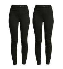 2 Time and Tru Women High Rise Jeggings Large 12-14 BLACK NEW