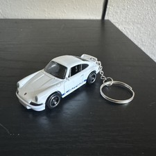 Porsche 911 Carrera RS 2.7 White Keychain 1:64 Diecast Hot Wheels Matchbox Gift