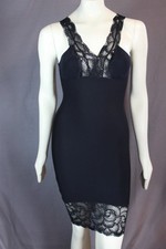Commando Control Black Infinity Lace Trim Slip Dress Women's Size S