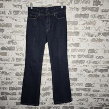 NYDJ Jeans Womens 6 Dark Blue Wash Stretch Denim Bootcut Lift Tuck Boho Preppy