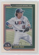 2022 Panini USA Baseball Stars & Stripes Holo Gold 49/99 Carter Trice #36 09wc