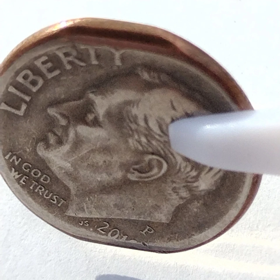 Error Dime Coin,2010-2019,P Mint Mark,Half Ridge,Smooth Rear,Center Nippled - Image 4 of 4