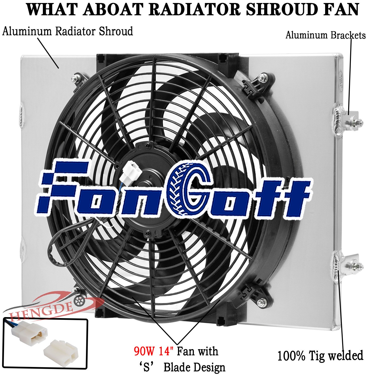 Aluminum Shroud + 14'' Fan Fit 1962-67 1964 Chevy Nova II Inline 4.6L 5.3L CC255