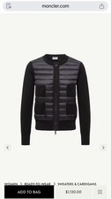 Moncler Womens Padded Wool Zip-Up Cardigan Si...