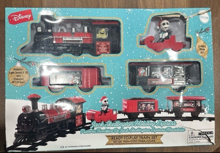 Jack Skellington Holiday Express Train Set 12 pcs Complete Light Sound Disney