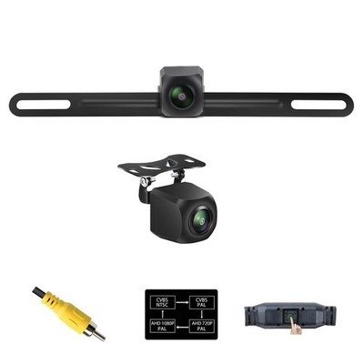 2in1 AHD 1080P License Plate Backup Camera for Car, Truck, SUV, Minivan, Camp...