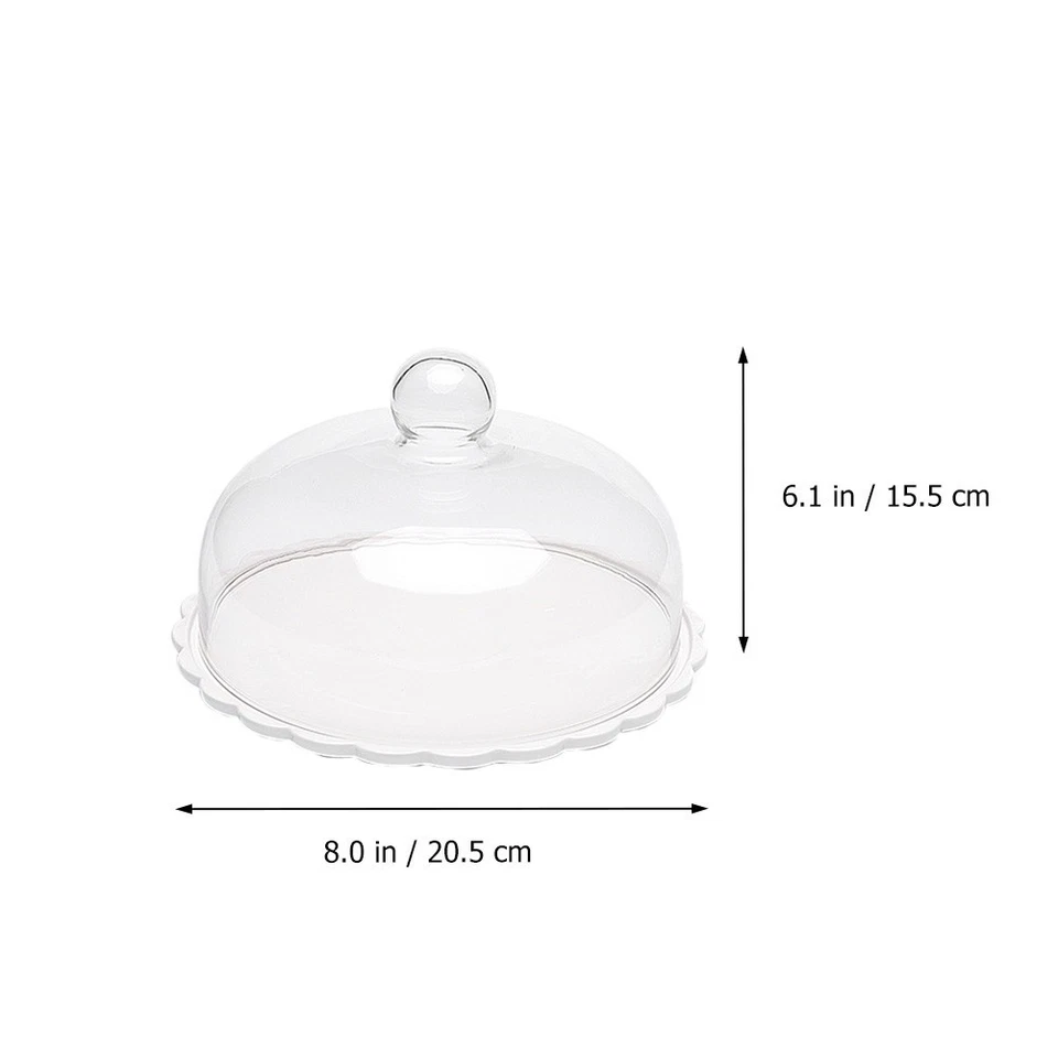 Cake Glass Cover Food Cover Cake Dessert Plate (White) Cake Container - Image 4 of 4