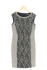 ESPRIT Damen Etuikleid Gr. 38/M Business Elegant Grau Spitze Reißverschluss