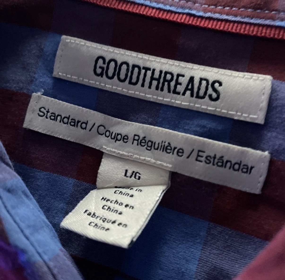 GoodThreads Button Down Shirt Red Blue Classic Gi… - image 2