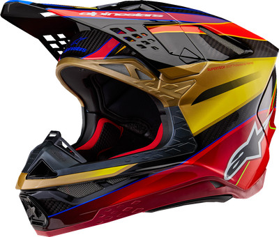 ALPINESTARS Supertech M10 Helmet - Era - MIPS? - Gloss Gold/Yellow/Rio Red - XS