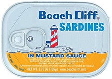 BEACH CLIFF Sardines In Mustard Sauce, Wild Caught, High Protein Food, Keto Food