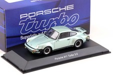 1:43 Spark Porsche 911 Turbo 3.0 Coupe Silver-Green Metallic Map Dealer