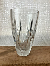 Cut Crystal Vase with Frosted Detail 8 1/2 in Tall, Heavy