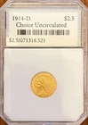 1914-D $2.50 Gold Indian Head Quarter Eagle