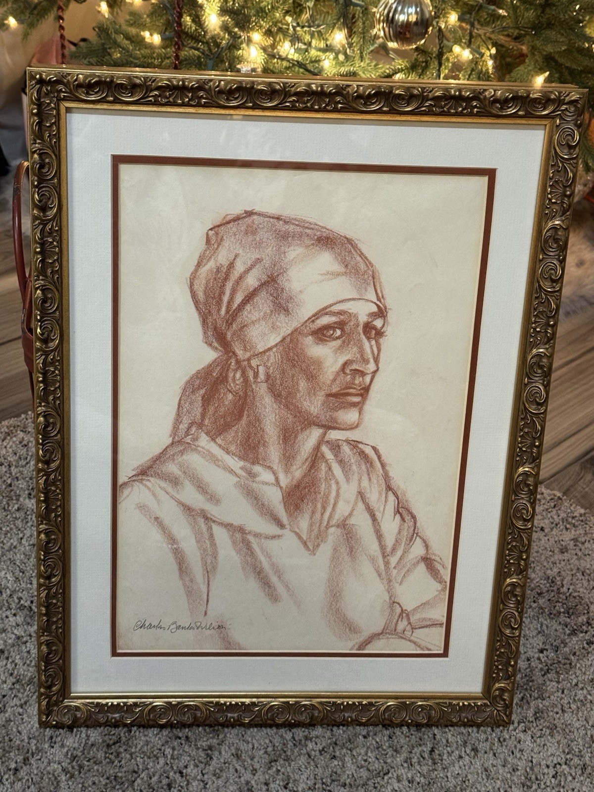 Charles Banks Wilson 1 Of 1 Red Chalk Drawing *Extremely Rare Red Chalk*