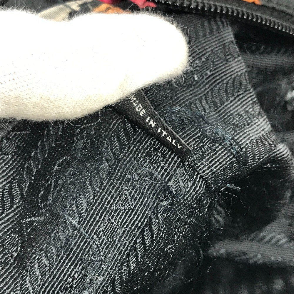 PRADA Flower pattern triangle logo Handbag Should… - image 17