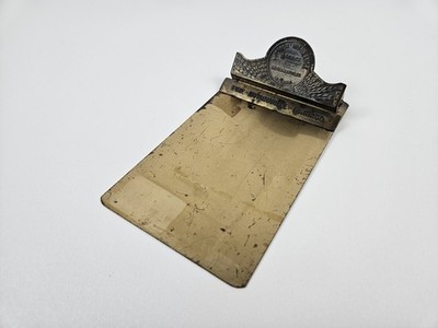 Small Vintage Brass Advertising Clipboard Lumber In. Agency Indianapolis, IN USA