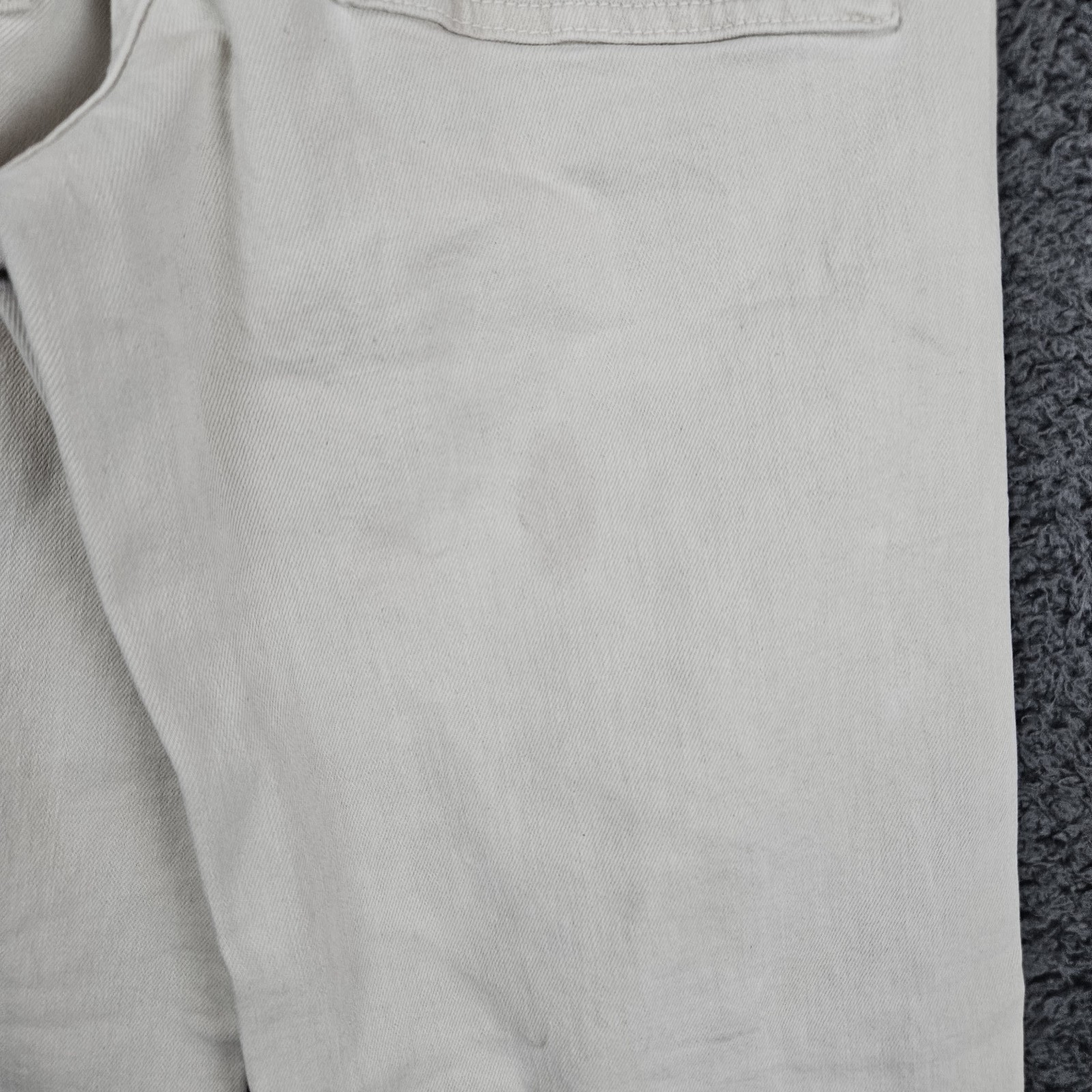 Zara Pants Womens Sz 2 Off White Marine Straight Wide Leg Frayed Hem Modern thumbnail 9