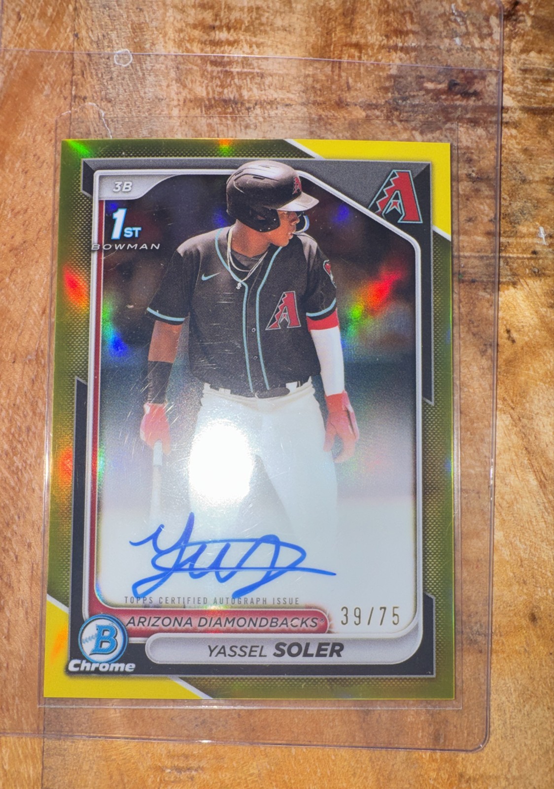 2024 Bowman Chrome - Prospect Auto Yassel Soler #CPA-YSO Yellow Refractor /75