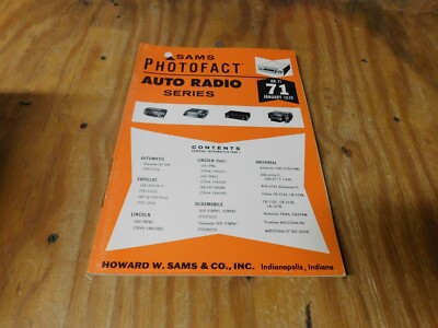 Sams Photofact Auto Radio Series Service Repair Manual Guide Schematic # 71