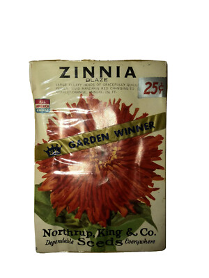 *Sealed* 1955 Northrup, King & Co. Zinnia Blaze Seed Pack