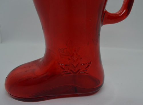 Molson Brewery Canadian Red Glass Boot Skate Beer Stein Tankard 32 oz - Picture 4 of 9