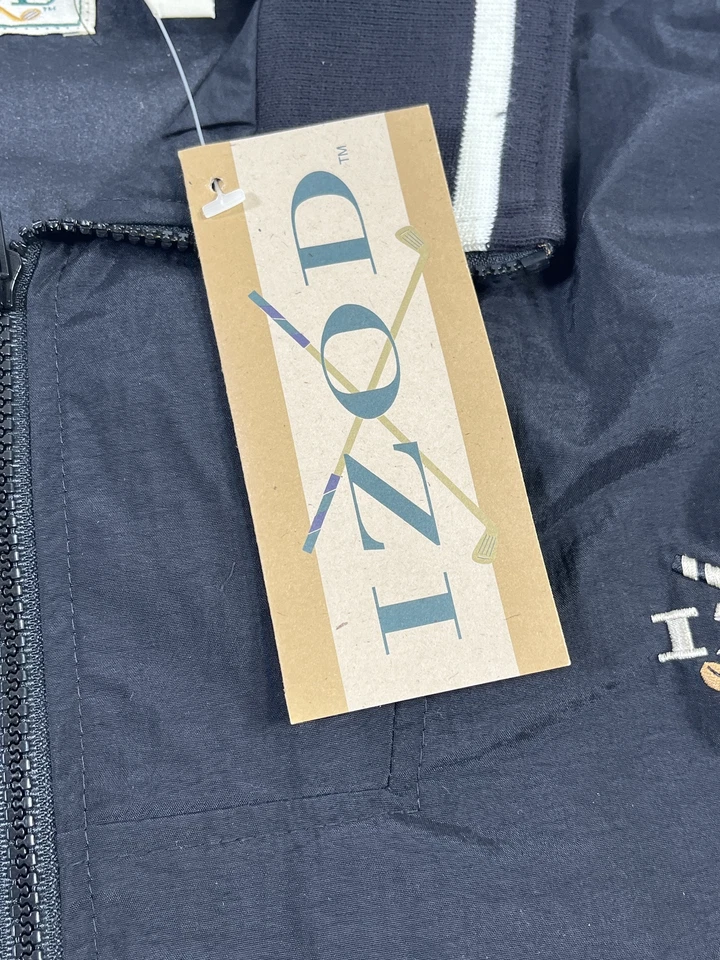 Vintage Mens Izod Black Full Zip Windbreak Jacket NEW - Image 3 of 4